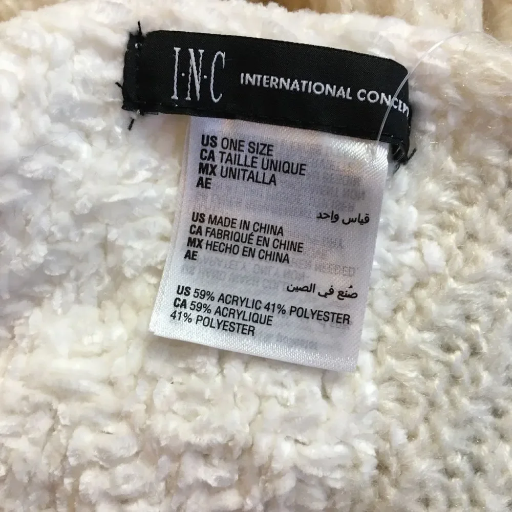 INC Scarf Chenille Striped Arrow-Stitch Muffler Neck warmer